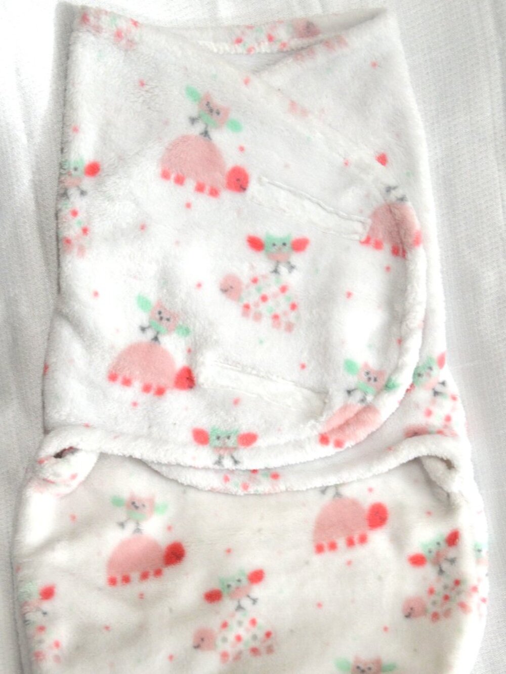 Baby Swaddle Wrap / Blanket, Pink Elephant Print, approx. 3–6M